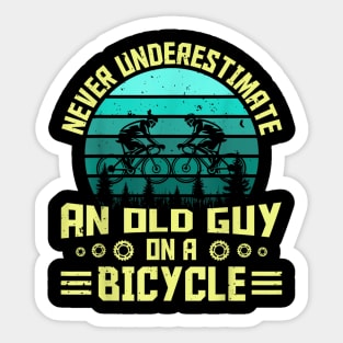 Never Underestimate A Old man With A Bicycle Sticker